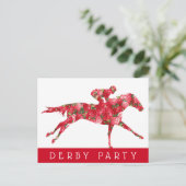 Carte Postale Horse Rose Derby Race Party (Debout devant)