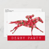 Carte Postale Horse Rose Derby Race Party (Devant / Derrière)