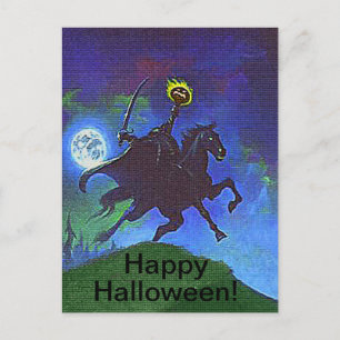 Carte Postale Horseman sans tête dans le feu bleu