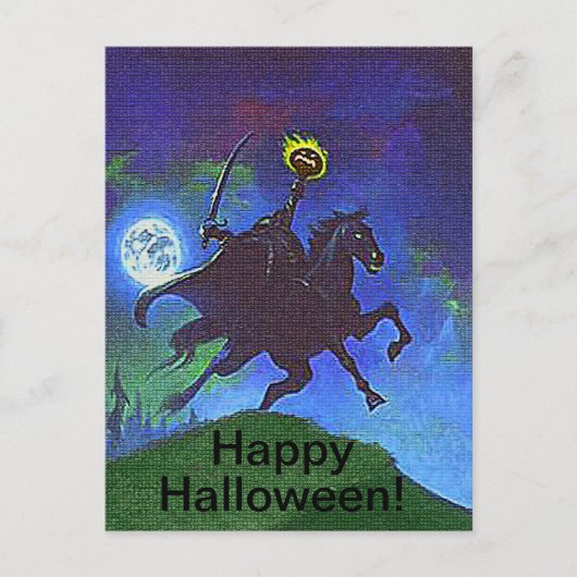 Carte Postale Horseman sans tête dans le feu bleu (Devant)