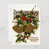 Carte Postale Horseshoe Bell Holly Snow Gold (Devant / Derrière)