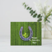 Carte Postale Horseshoe Shamrock 2 St. Patrick's Day Postcard (Debout devant)