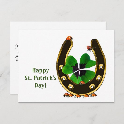 Carte Postale Horseshoe St. Patrick's Day Postcard (Devant / Derrière)