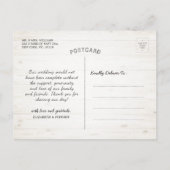 Carte Postale Horseshoe Tournesol Pays Mariage bois Merci (Dos)