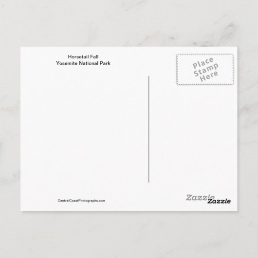 Carte Postale Horsetail Fall 'Fire Fall' Yosemite Postcard (Dos)