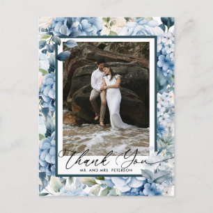 Carte Postale Hortensia Bleu Remerciement Photo