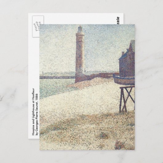Carte Postale Hospice et phare, Honfleur par Georges Seurat (Devant / Derrière)