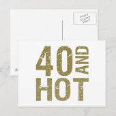 Carte Postale Hot 40th Birthday (Devant / Derrière)