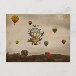 Carte Postale Hot Air Balloon, La Minerve 1803 voyage dans le st