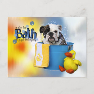 Carte Postale Hot Bath - Français Bulldog - Delilah