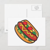 Carte Postale hot dog à bun (Devant / Derrière)