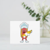 Carte Postale Hot-dog avec Moutarde (Debout devant)