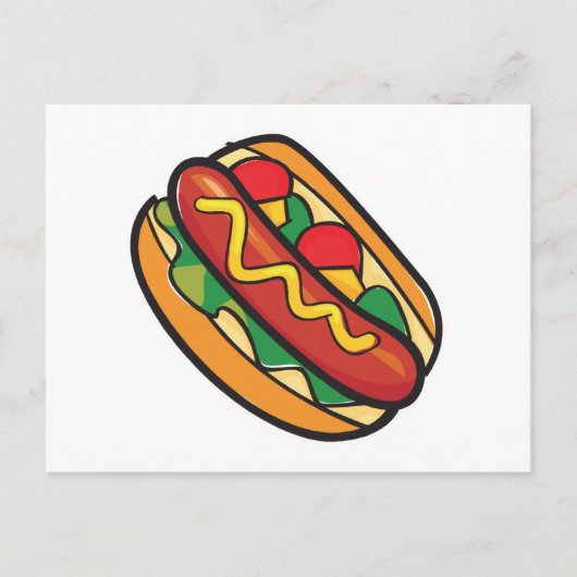 Carte Postale hot dog dans un pain (Devant)