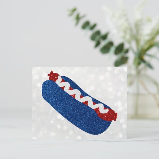 Carte Postale Hot Dog Juillet 4 Parties scintillant (Debout devant)