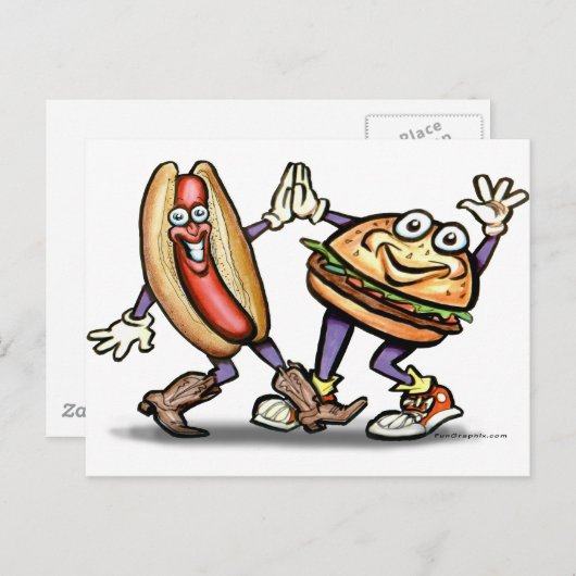 Carte Postale Hot Dog n Hamburger (Devant / Derrière)