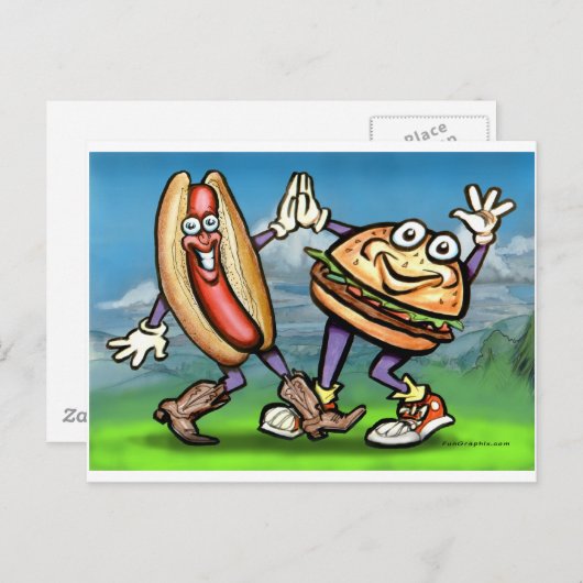 Carte Postale Hot Dog n Hamburger (Devant / Derrière)