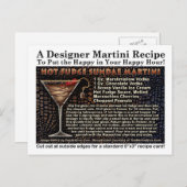 Carte Postale Hot Fudge Sundae Martini Recette (Devant / Derrière)