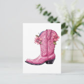 Carte Postale Hot rose Cowgirl Boot Howdy (Debout devant)