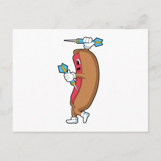 Carte Postale Hotdog à Darts avec Dart.PNG (Devant)