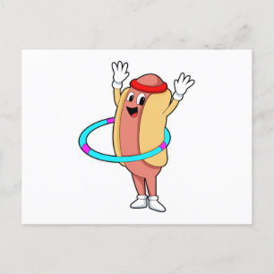 Carte Postale Hotdog à la forme physique avec Flywheel