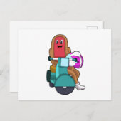 Carte Postale Hotdog as Biker with Scooter.PNG (Devant / Derrière)