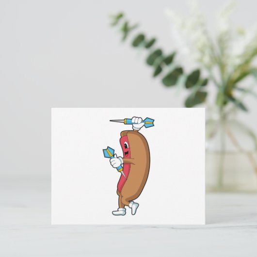 Carte Postale Hotdog aux Fléchettes avec Fléchette.PNG (Debout devant)