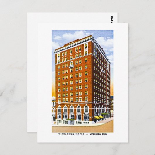 Carte Postale Hôtel à Vicksburg, Vicksburg, Mississippi (Devant / Derrière)
