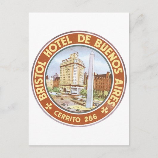 Carte Postale Hôtel Bristol de Buenos Aires (Devant)