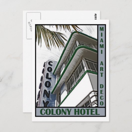 Carte Postale Hôtel Colony (Devant / Derrière)