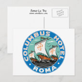 Carte Postale Hôtel Columbus, Roma (Devant / Derrière)