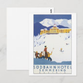 Carte Postale Hôtel de Sudbahn Semmering Autriche (Devant / Derrière)