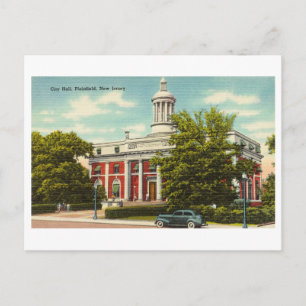 Carte Postale Hôtel de ville à Plainfield, New Jersey, Vintage