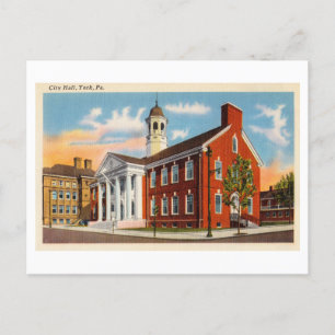 Carte Postale Hôtel de ville à York, Pennsylvanie, Vintage voyag