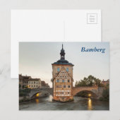 Carte Postale Hôtel de ville ancien de Bamberg et pont Obere (Devant / Derrière)
