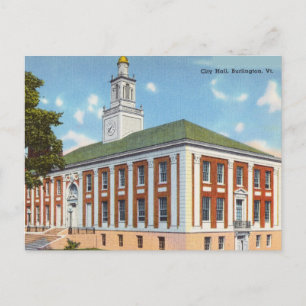 Carte Postale Hôtel de ville, Burlington, Vermont