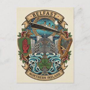 Carte Postale Hôtel de ville de Belfast Voyage en Irlande du Nor
