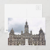 Carte Postale Hôtel de ville de Glasgow (Devant / Derrière)