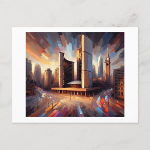 Carte Postale Hôtel de ville de Toronto à la nuit,