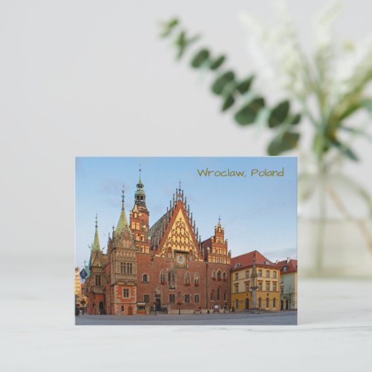 Carte Postale Hôtel de ville de Wroclaw en Pologne Architecture (Debout devant)
