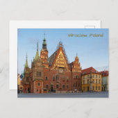 Carte Postale Hôtel de ville de Wroclaw en Pologne Architecture (Devant / Derrière)