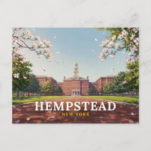 Carte Postale Hôtel de ville d'Hempstead New York Dogwood Travel