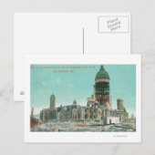 Carte Postale Hôtel de ville en ruines après 1906 incendie (Devant / Derrière)