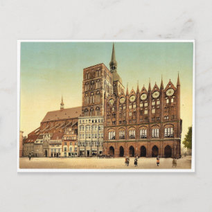 Carte Postale Hôtel de ville et église Saint-Nicolas, Stralsund,