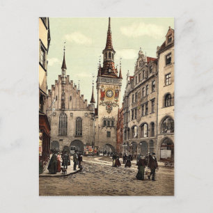 Carte Postale Hôtel de ville, Munich, Bavière, Allemagne magnifi