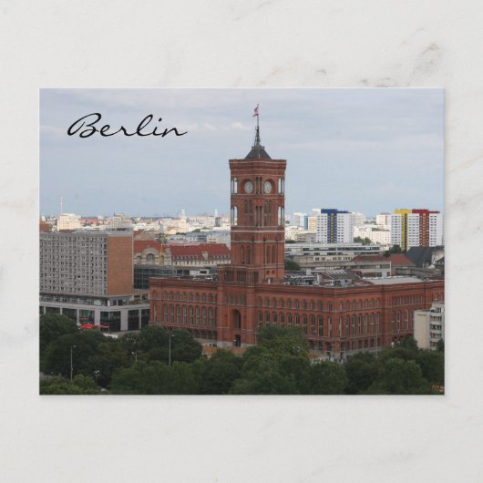 Carte Postale hôtel de ville rouge (Devant)