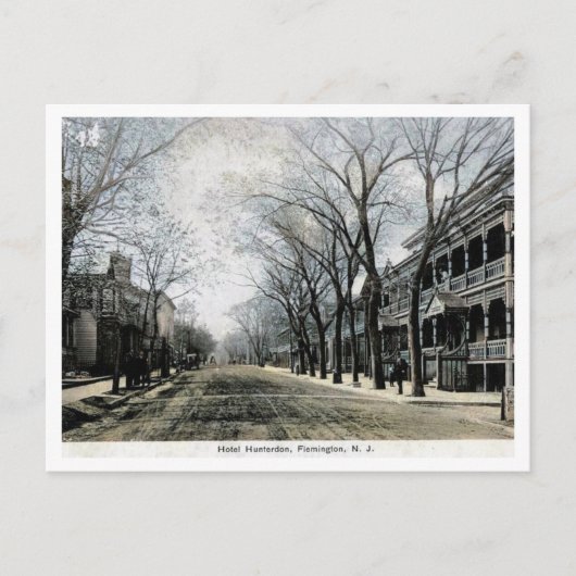 Carte Postale Hôtel Flemington NJ Hunterdon 1910s (Devant)