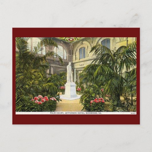 Carte Postale Hôtel Jefferson, Richmond, Virginie Vintage (Devant)