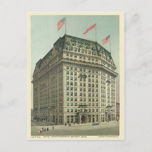 Carte Postale Hotel Pontchartrain Detroit Michigan (Devant)