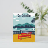 Carte Postale Hôtel Terrace à San Sebastian, Espagne (Debout devant)