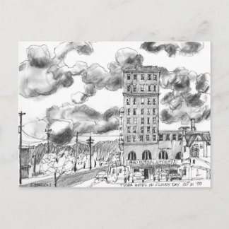 Carte Postale Hôtel Tioga par jour nuageux, Coos Bay, Oregon